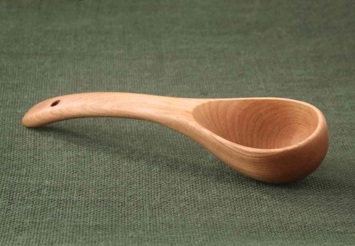 Wood Ladle Curved Handle 13"